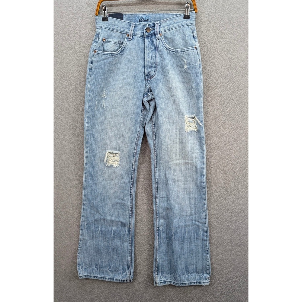 Sacred Blue Jeans Women Size 29 Distressed Light Wash Blue Cotton Straight Leg
